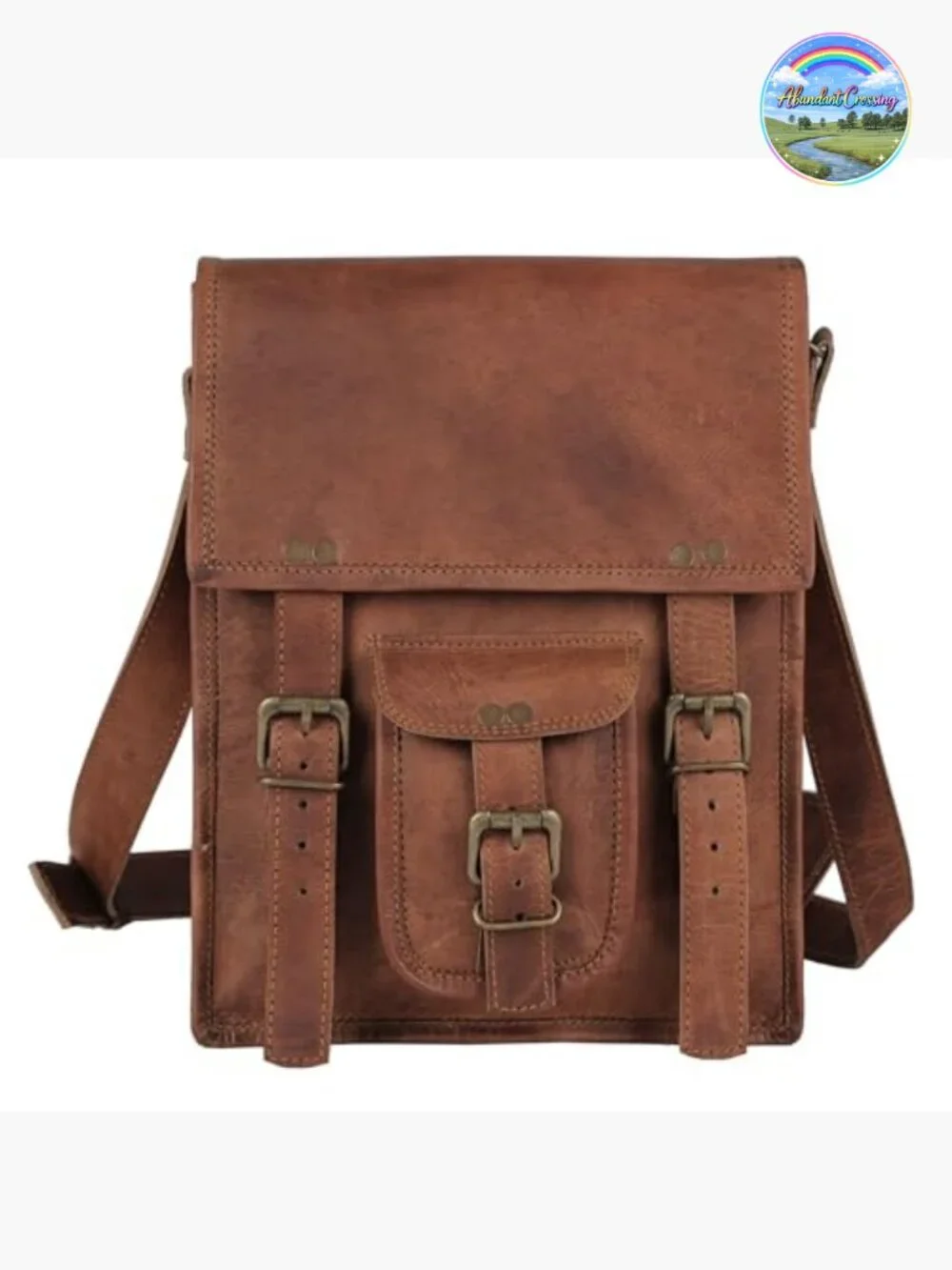 Full Grain Leather Messenger Satchel Bag 11